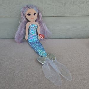 TY Sea Sequins Mermaid Athena Plush Doll 18" Flip Sequin Blue Limited Collection